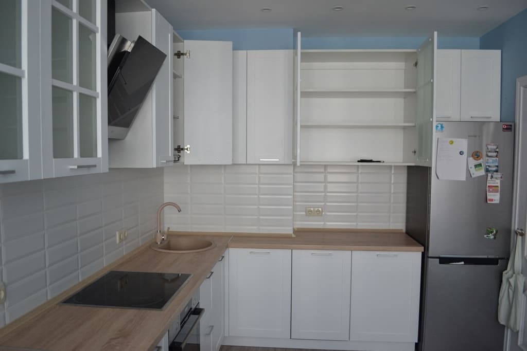 Белая кухня с фрезеровкой 5 Белая кухня с фрезеровкой 5