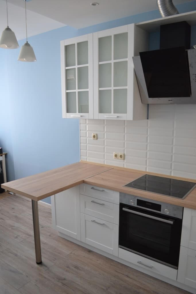 Белая кухня с фрезеровкой 6 Белая кухня с фрезеровкой 6